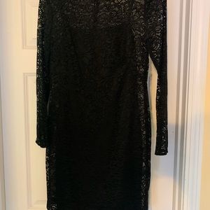 Black lace cocktail dress